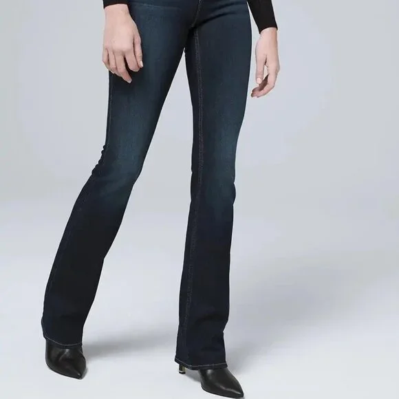 LAST CHANCE!  WHBM HIGH RISE SKINNY FLARE SCULPT DARK WASH DENIM JEANS 0 S - Picture 5 of 12